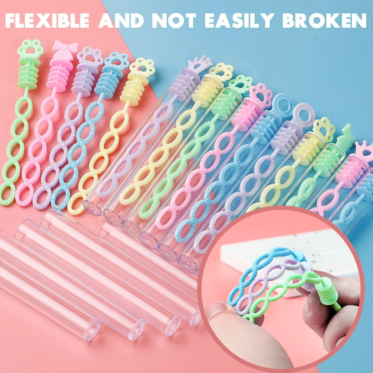 10/20/30pcs Multi-Hole Mini Colorful Bubble Sticks for Festive Parties, Plastic,No Liquid Included, Ideal for Outdoor Activities