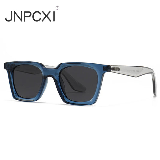 JNPCXI New Square Women Sunglasses Shades UV400 Fashion Clear Lens Frame Men Blue Sun Glasses