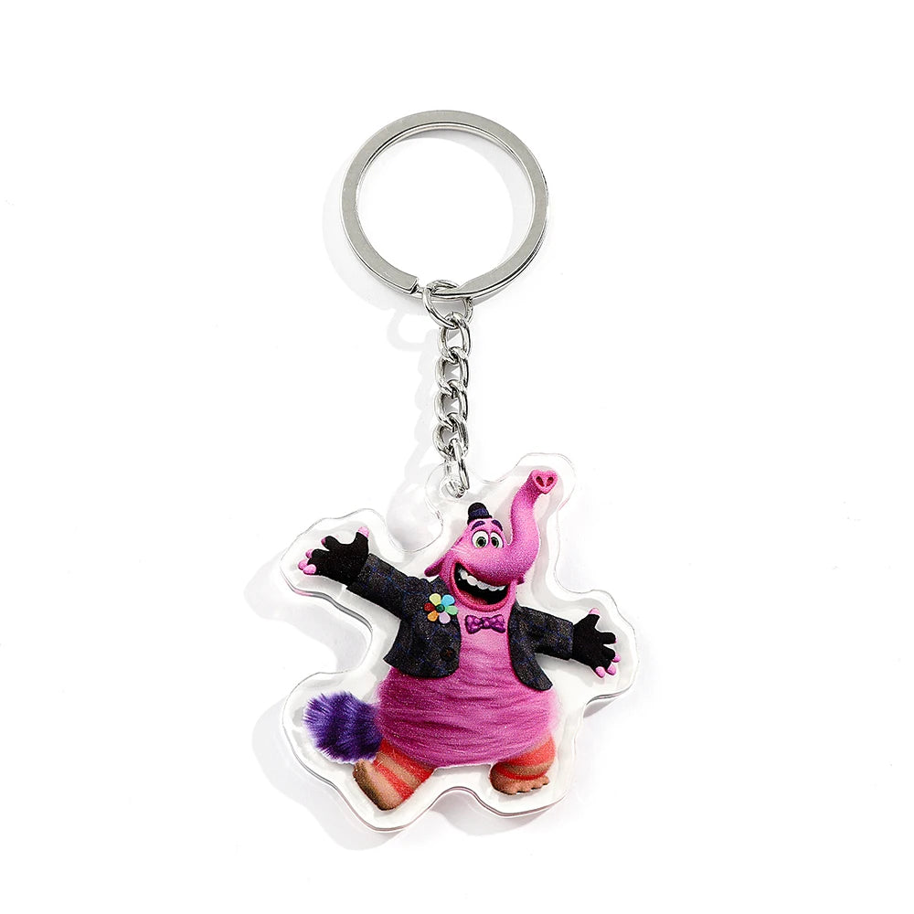 inside out Anime Keychain - Joy Anger Sadness Happiness Five Emotions Character Backpack Jewelry Accessory for Men & Women