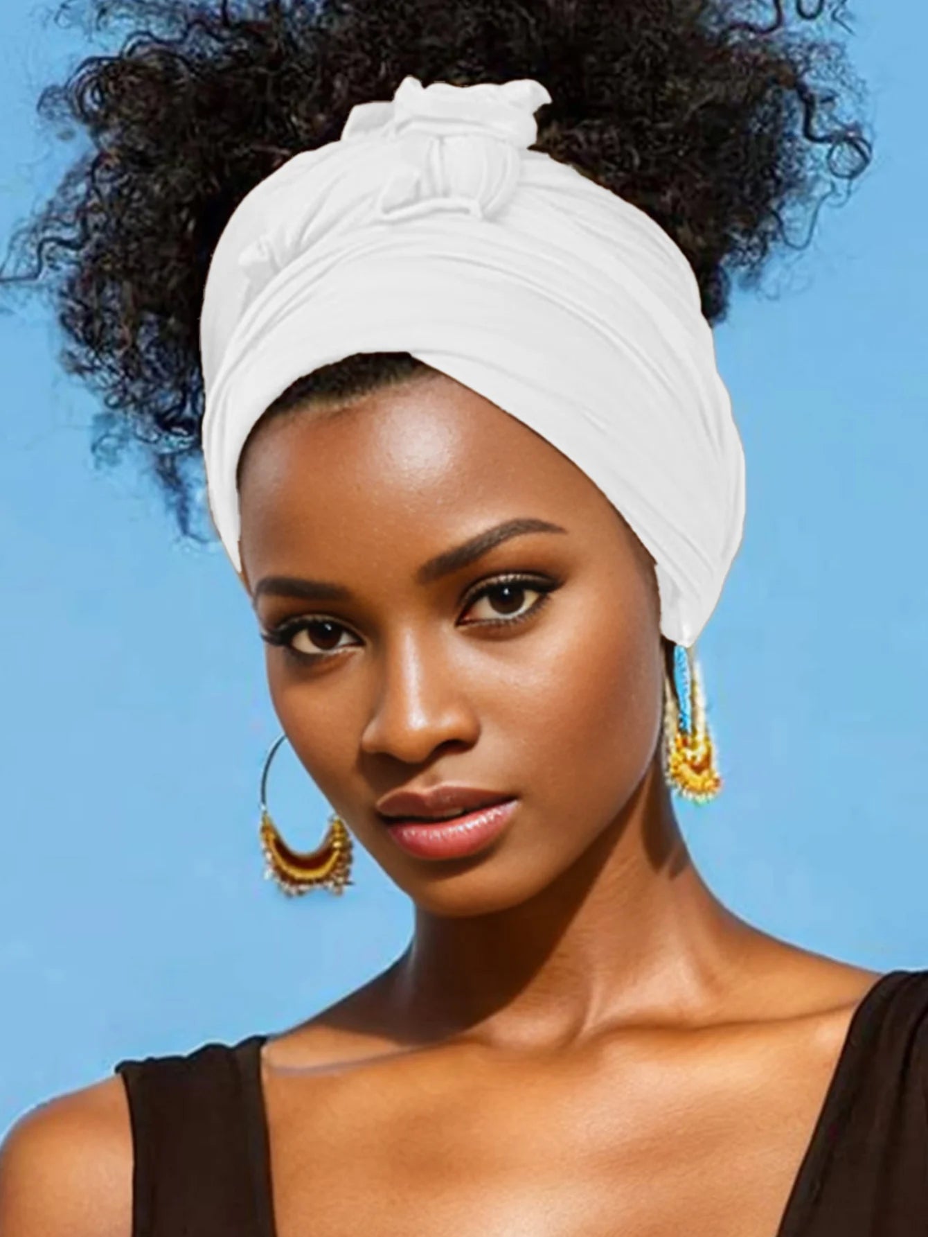 ExtraLong stretch jersey turban african solid color super soft breathable headband