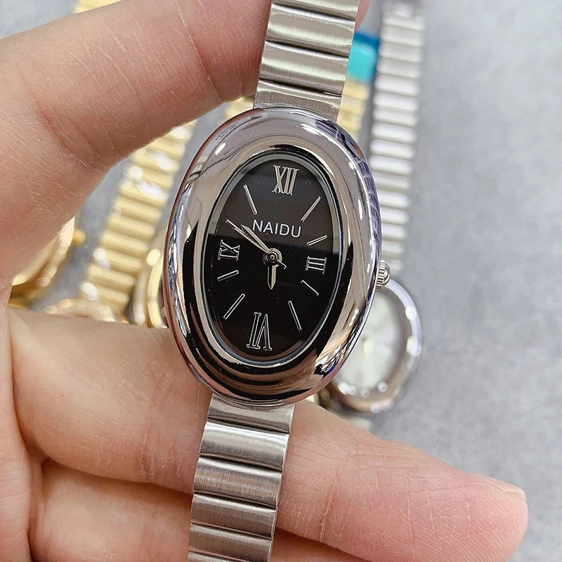 Luxury Brand Gold Oval Women Quartz Watch Fashion Casual Steel Band Wristwatch Ladies Watches Montre Femme Gifts Dropshipping