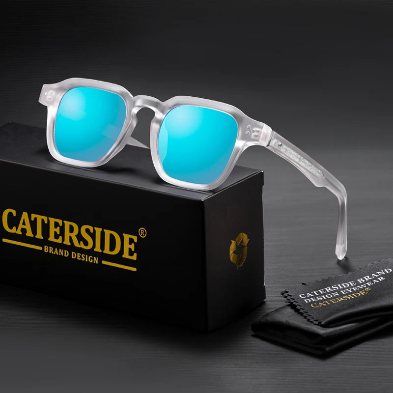 CATERSIDE Fashion Trend Square Men Sunglasses Women Core Insert Temple Luxury Brand Sun Glasses Travel Beach Party Festiva Gifts
