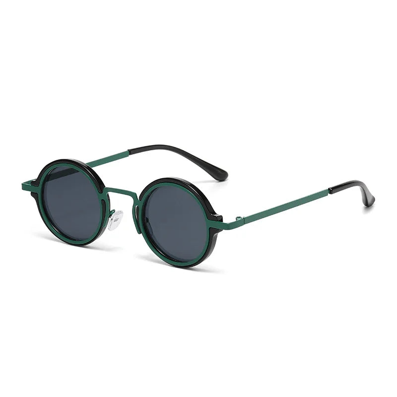 JNPCXI New Retro Round Punk Women Sunglasses Fashion Gradient Leopard Tea Shades UV400 Men Sun Glasses
