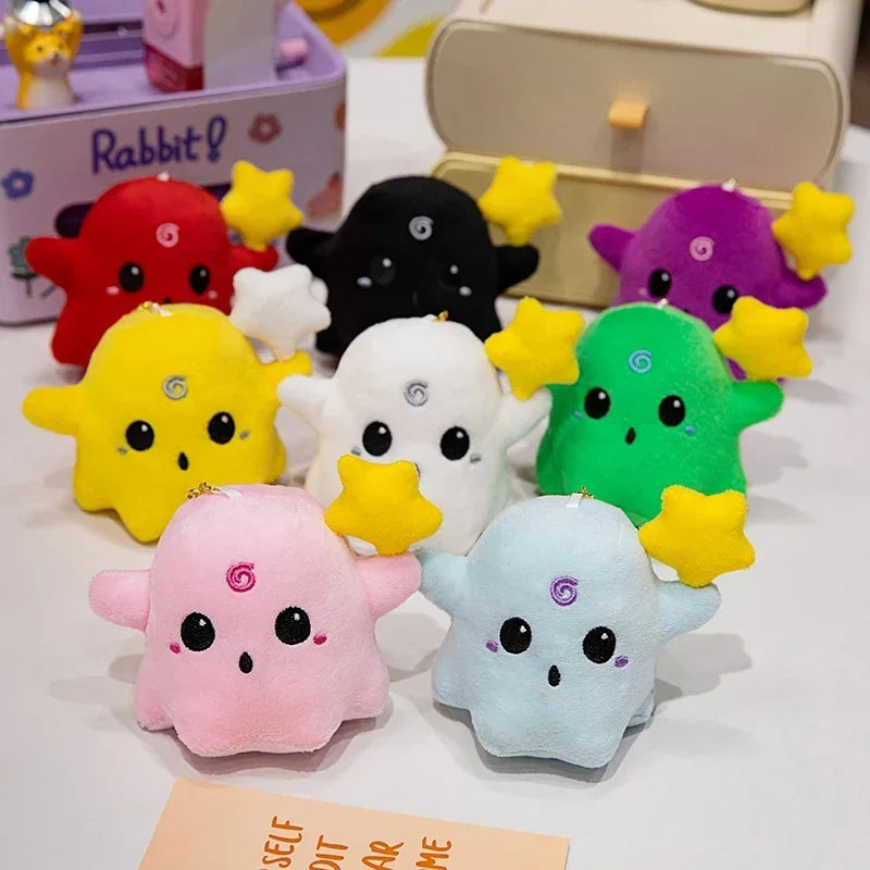 Creative Halloween Ghost Plush Doll Pendant Soft Stuffed Toys Specter Keychain Grim Reaper Doll Halloween Room Decor Gifts