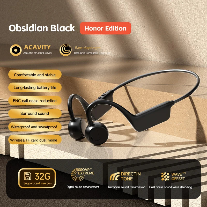 New Bone Conduction Headphones Wireless IPX8 Waterproof Swimming Sports Headset Bluetooth 5.4 With Mic For Exercise Fitness