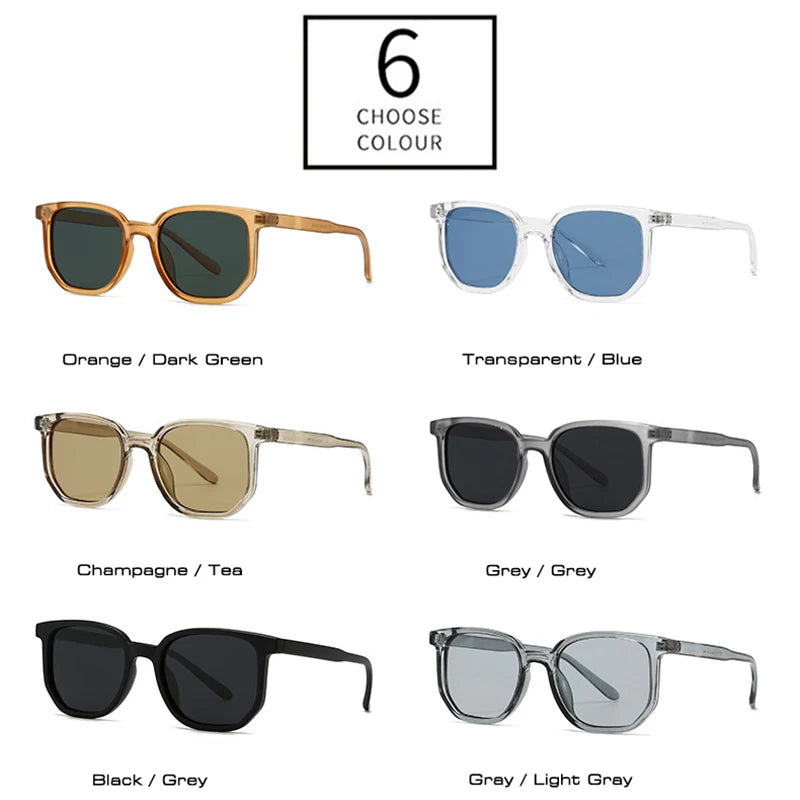 JNPCXI New Ins Popular Fashion Women Square Sunglasses Shades UV400 Retro Gray Gray Men Trending Sun Glasses