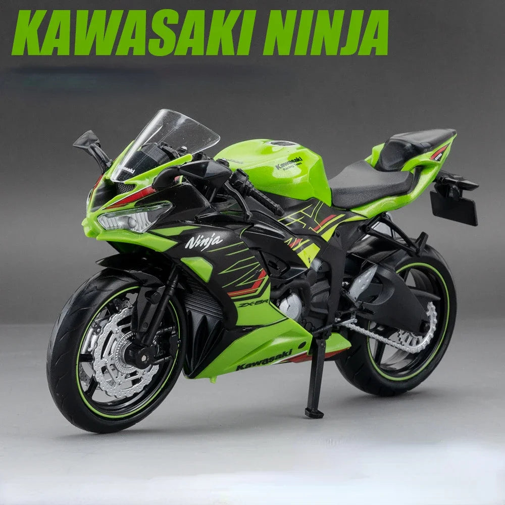 1:12 Kawasaki Ninja ZX-6R R1250GS Cars Model Toys Diecast Alloy Motorcycle Front Wheel Steering Vehicles Decorative for Boy Gift