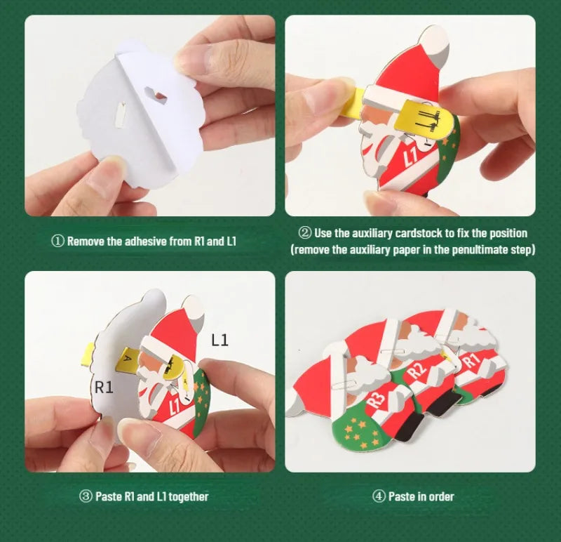 3D Merry Christmas Puzzle Children's Paper Christmas DIY Advanced Puzzle Enlightenment Kindergarten Toy Educational Toys