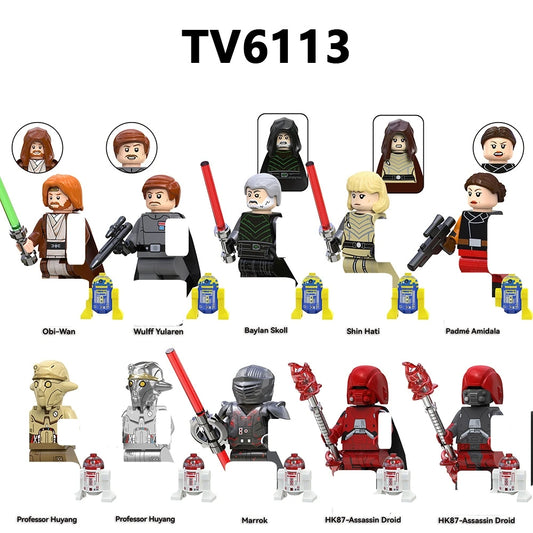 8pcs Anakin Darth Vader Obi-Wan Cal Kestis Jedi Star Wars Mini Man Figures M10