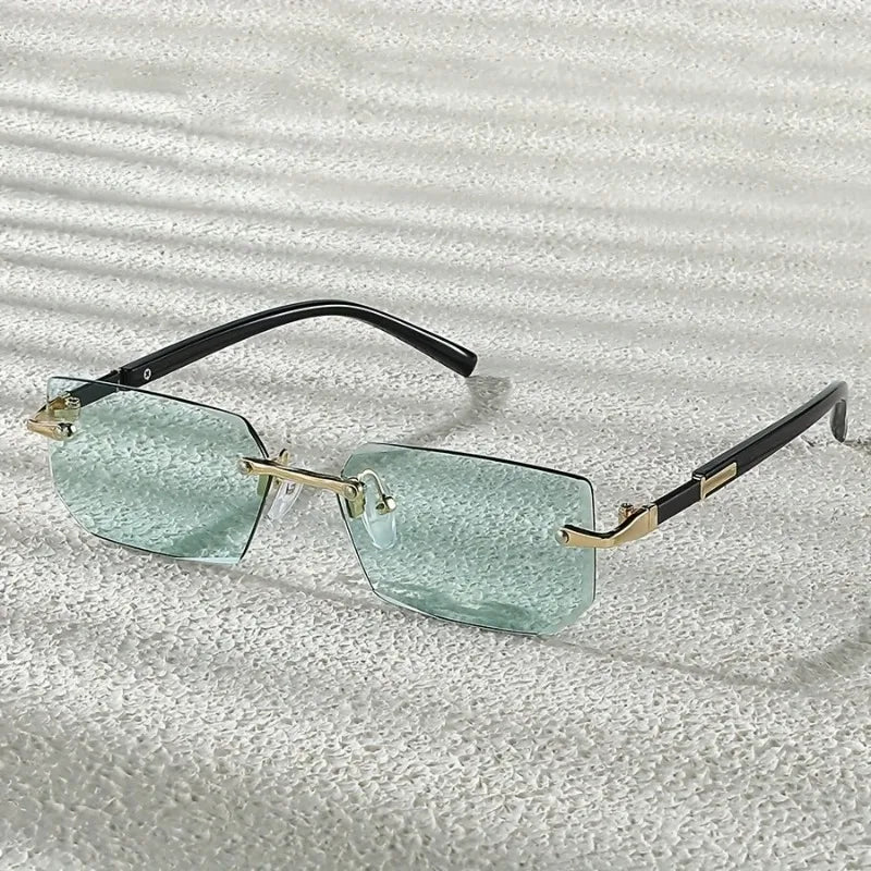 1 Pair of Fashionable Square Frameless Glasses for Both Men and Women Casual Daily Wear Simple Party Photography