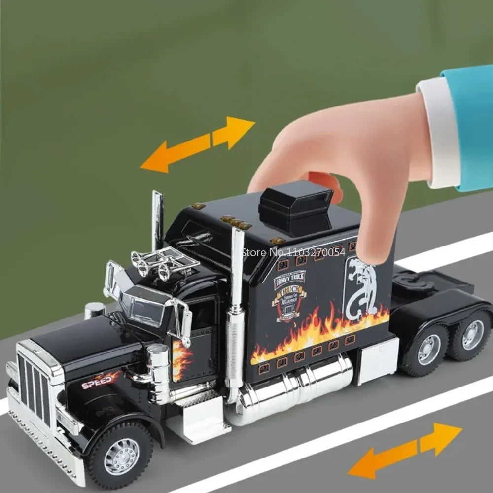 1/24 Tractor-Peterbilt 389 Alloy Model Car Toy High Simulation Metal Diecast Toys Models with Sound Light Boys' Gifts Collection