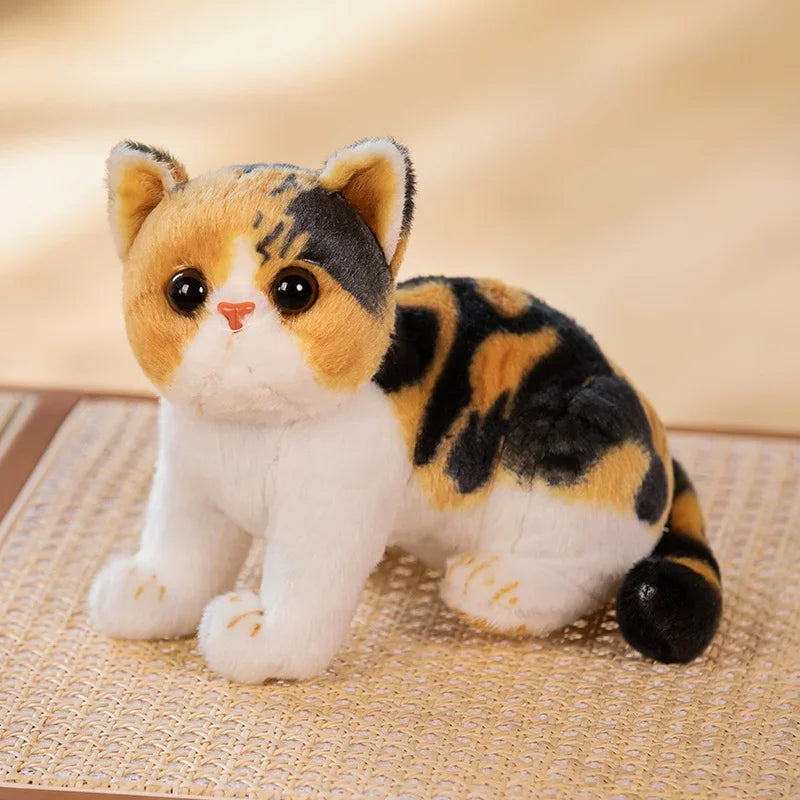 Big Face Garfield Cat Doll Simulated Animal Plushie Stuffed Like Real Striped Three Colors Plush Little Kitten Peluche Kids Gift