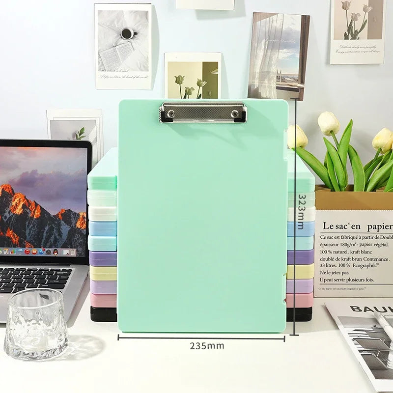 Durable Plastic A4 File Organizer with Clip, Large Capacity, Multi-Functional Document Holder for Students & Office Use
