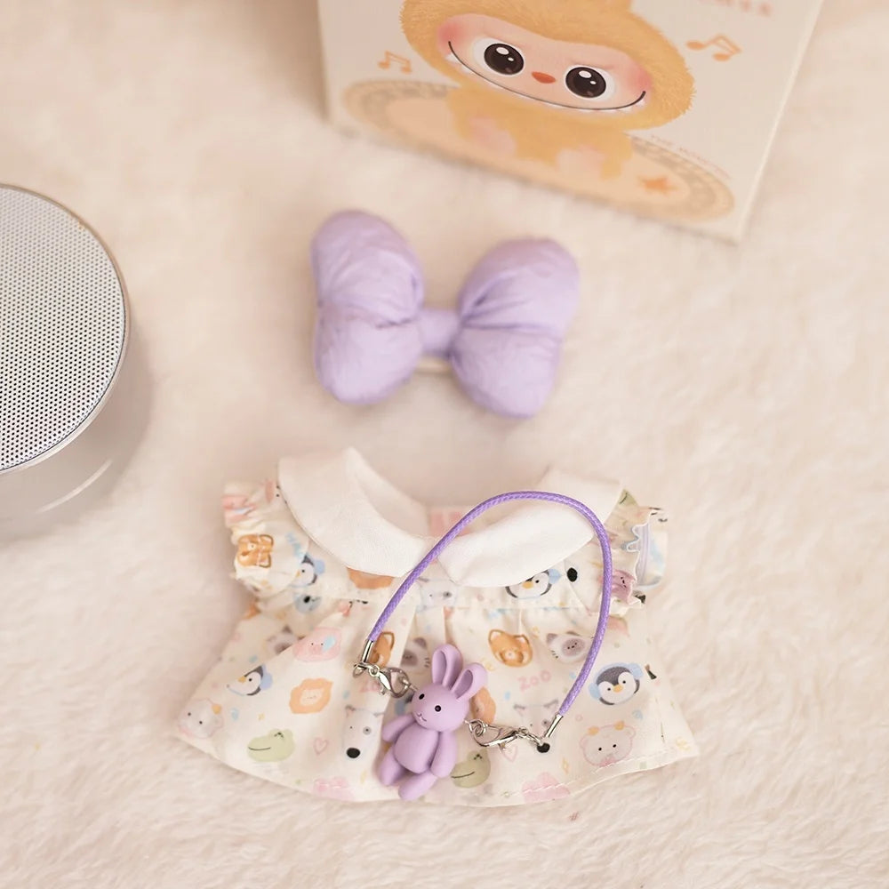 Labubu Clothes For 15-17CM I II III Labubu Outfits Mini Plush Cotton Idol Doll Universal Clothing  Party Accessories Gifts
