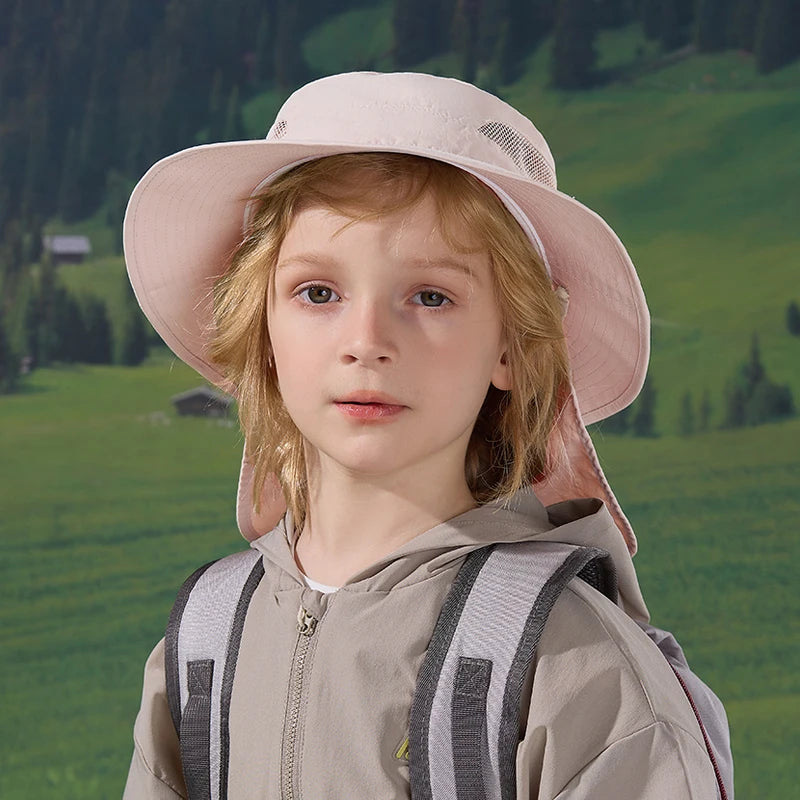 1210Quick-drying l Children's Bucket Hats Kids Wide Brim Beach UV Protection Outdoor Essential Sun Caps