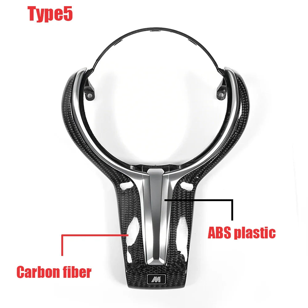 Carbon fiber steering wheel trim cover For BMW F20 F22 F30 F31 F32 F33 F36 F10 F18 F06 F01 F12 F13 F15 F16 F25 F26 F80 F87 F82