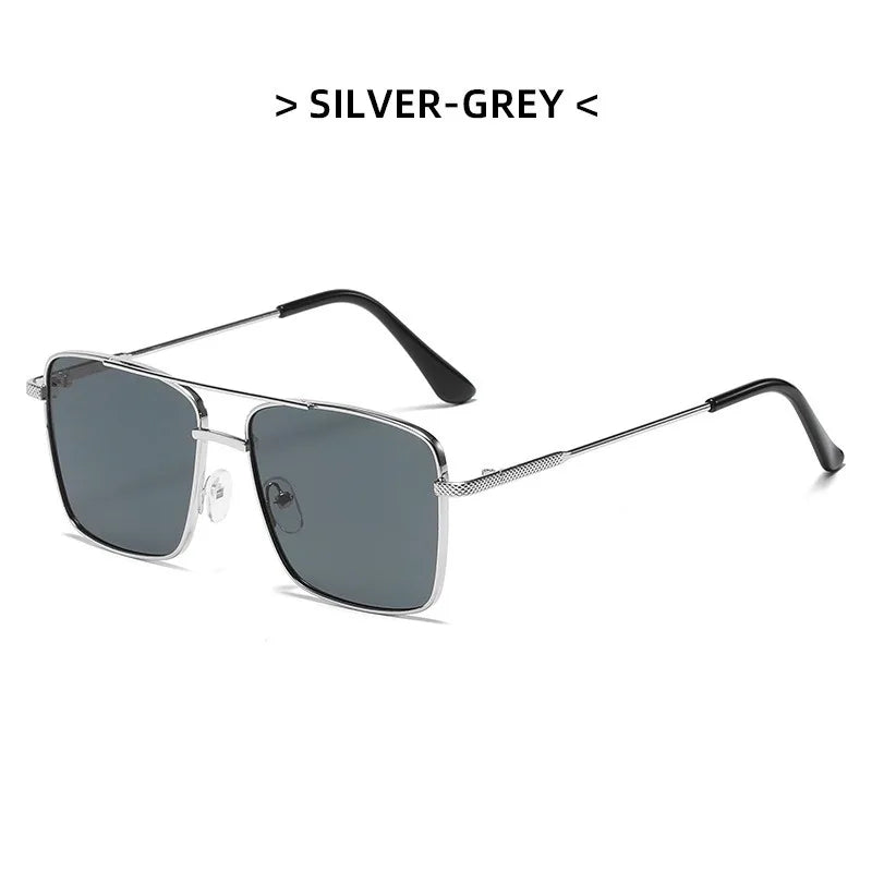 Fashion Retro Sunglasses Double Bridge Metal Sunglasses Ins Personality Irregular Net Red Sunglasses
