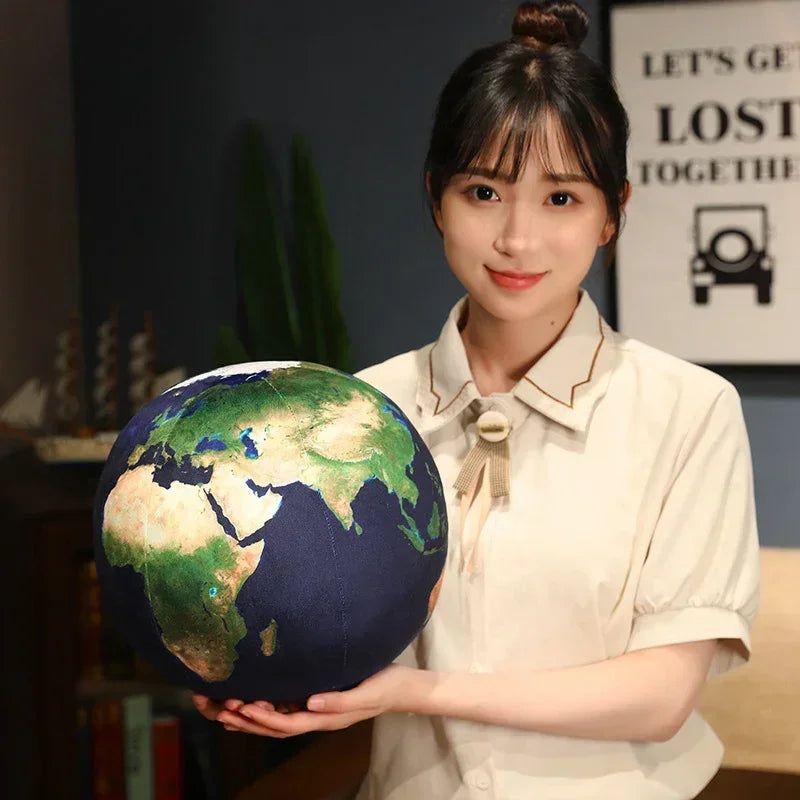 New17cm/27cm Simulation Earth Moon Sun Martian Mercury Sphere Plush Toy Pillow Star Doll Room Decor Birthday Gift For Kids Boys