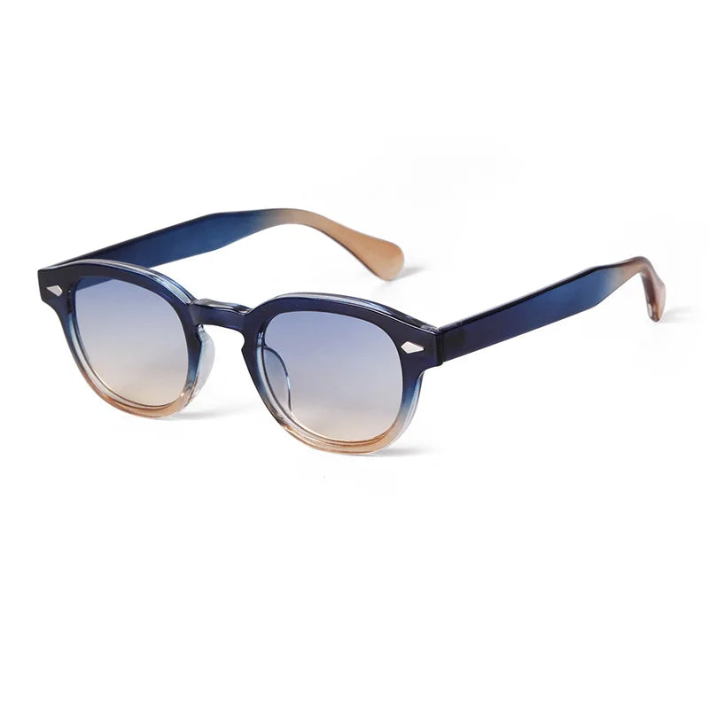 JNPCXI Fashion Gradient Blue Round Sunglasses for Women Men Vintage Tortoise Square Sun Glasses Lunettes De Soleil