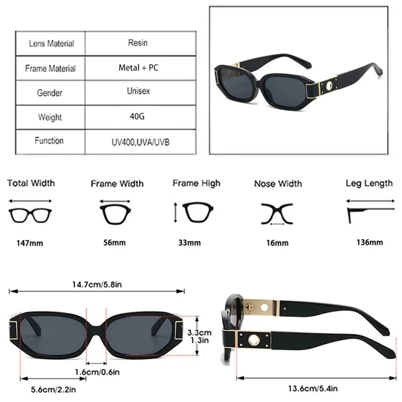 JNPCXI New Polygon Rectangle Women Sunglasses Fashion Gradient Green Shades UV400 Men Trending Outdoor Sun Glasses