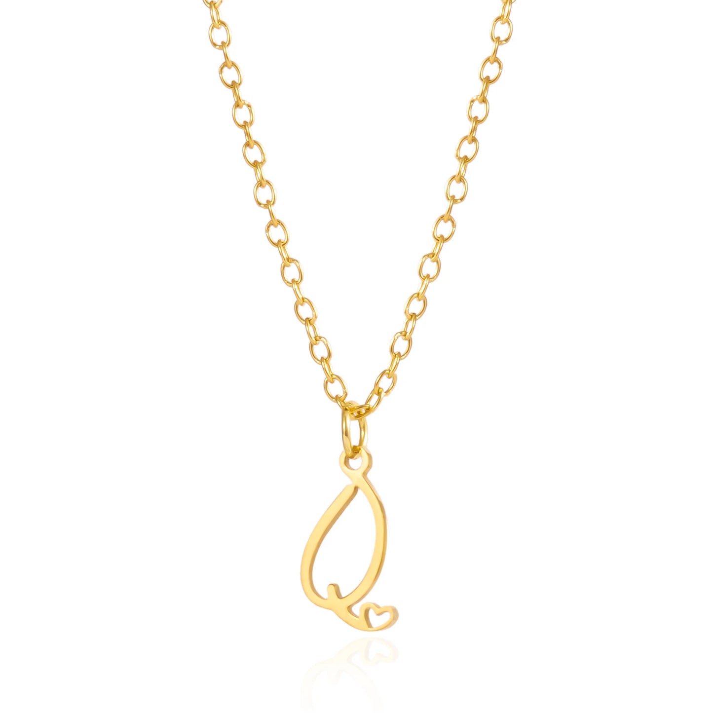 Fashion Stainless Steel A-Z Initial Letter Necklace For Women Elegant Gold Color 26 Alphabet Pendant Jewelry Girls Birthday Gift