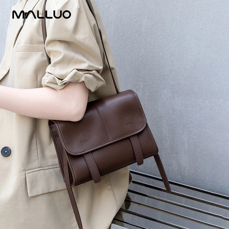Women's Genuine Leather Solid Color Crossbody Bag Multi-Pocket Shoulder Bag Lightweight Messenger Bag Luxury Designer Handbag