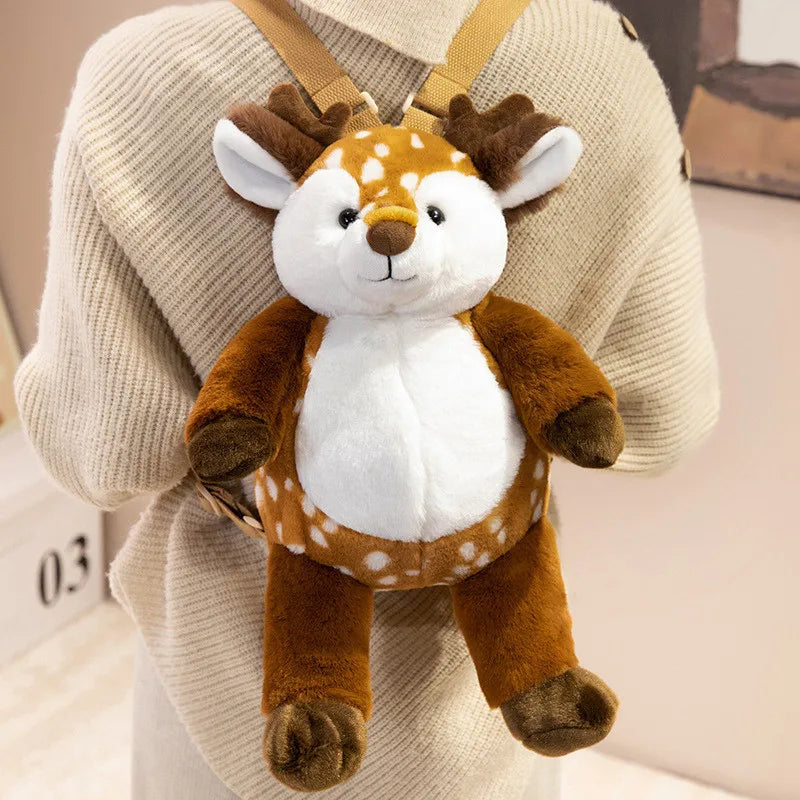 1Pc 40CM Lovely Plush Sloth Alpaca Lemur Elephant Plush Backpack Toy Cute Animal Shoulders Bag Lions Rabbit Giraffe Nice Gift