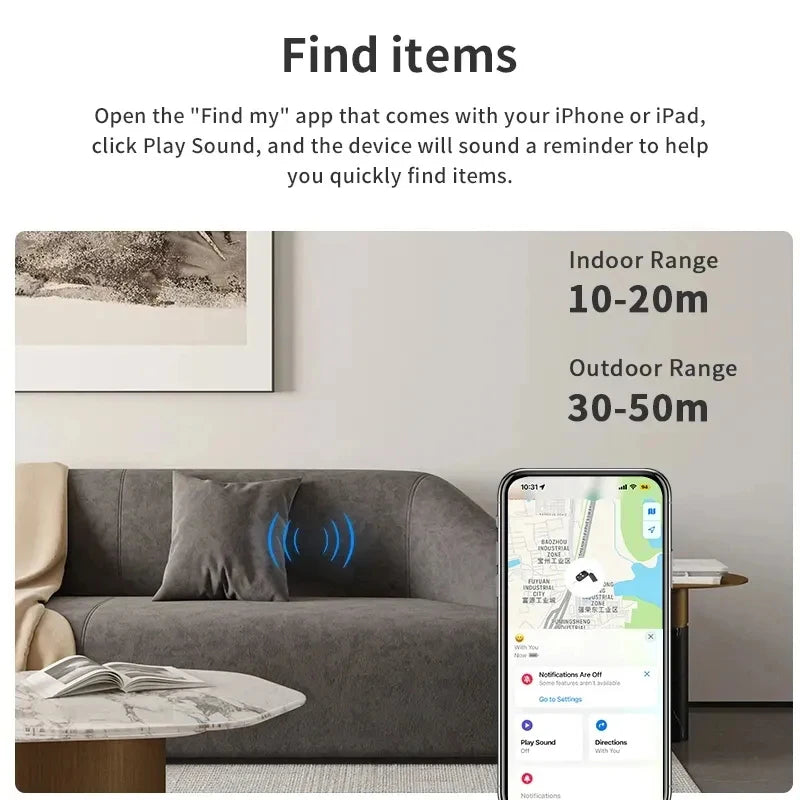 GPS Smart Tracker Bluetooth Tag Child Pet Car Finder for Apple iOS Find My Key