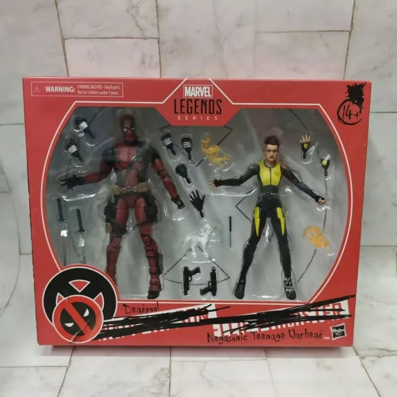 Original Hasbro Marvel Legends Series DEADPOOL/Negasonic Teenage Warhead Anime Figure Toys Collection Ornaments
