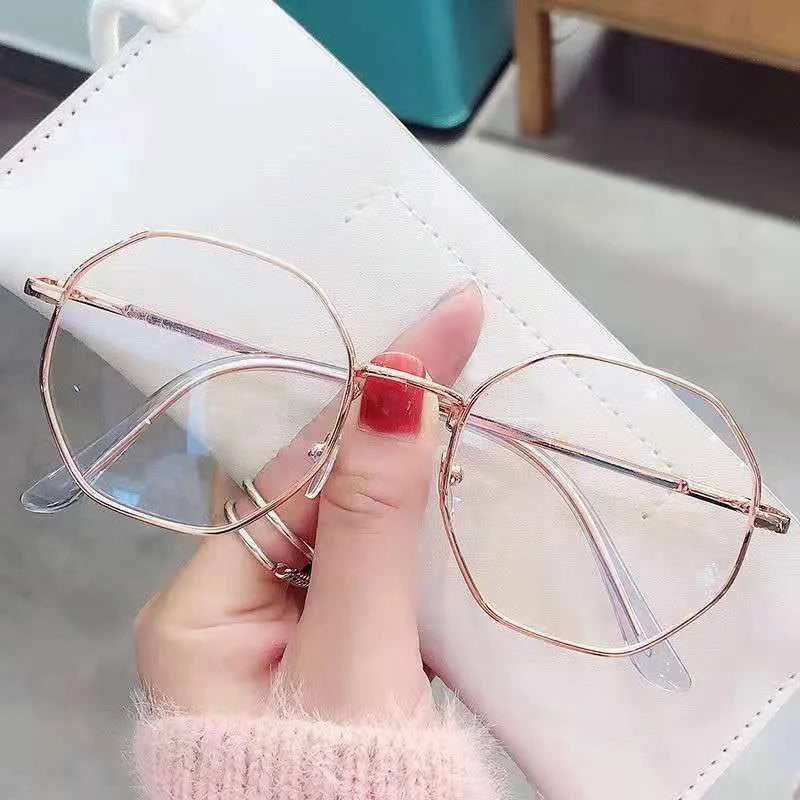 Metal Computer Anti Blue Light Blocking Glasses Clear Anti Radiation Glasses Replaceable Lens for Women Men