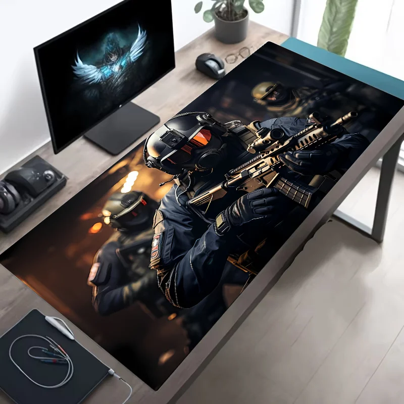 Large Mouse Pad Tactical Soldier Non-Slip XXL desk Mat gaming Stitched Edges Rug6