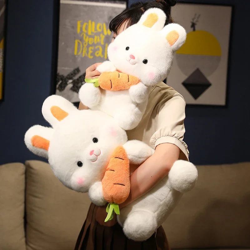 Kawaii Carrot Rabbit Plush Toys Adorable Bunny Dolls Stuffed Pillow Soft Animal Cushion Girls Kids Birthday Christmas Gifts