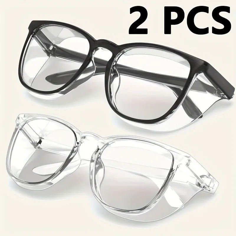 2pcs Fashionable Pink Transparent Box Women's Glasses, Full Frame Design, Transparent Lenses, Daily Casual Style
