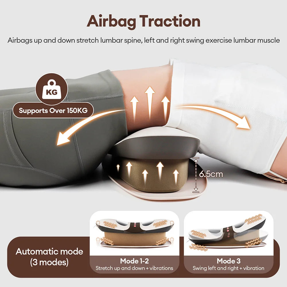 Electric Waist Traction Massager Adjustable Vibration Lumbar Traction Massager Waist Spine Support Back Massage Machine