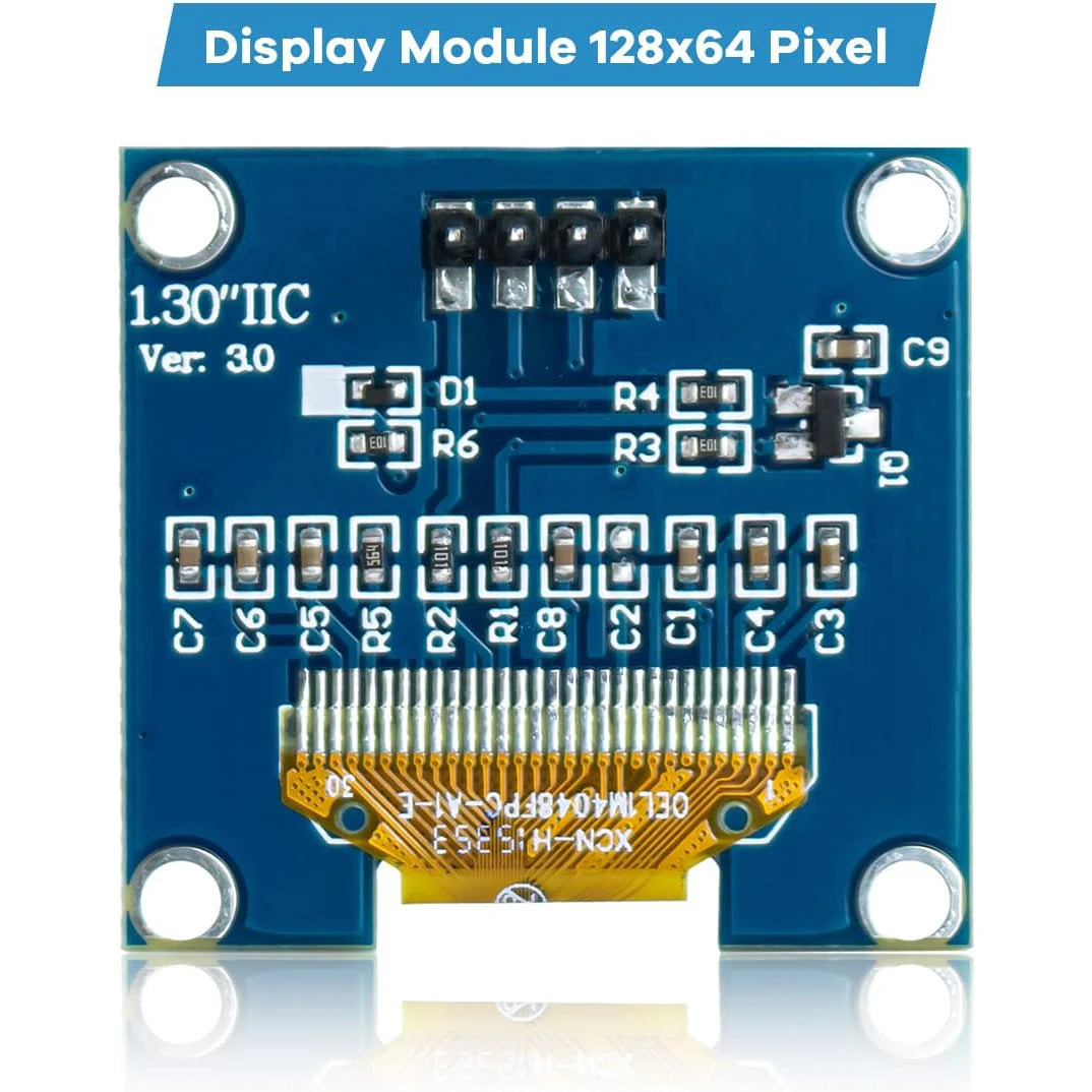 1.3 Inch OLED Display Module 128x64 Pixel IIC I2C OLED Screen CH1116 Driver Self-Luminous Display Board for Arduino Raspberry Pi