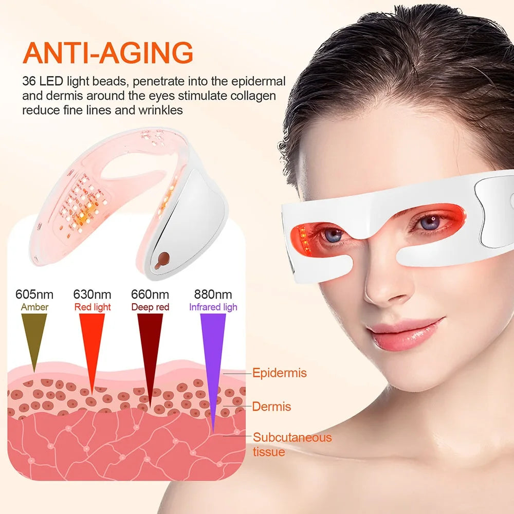 Electric Eye Massager Red Light Eye Fatigue Relief Massager Vibration Massage Eyes Relaxation Massager Glasses