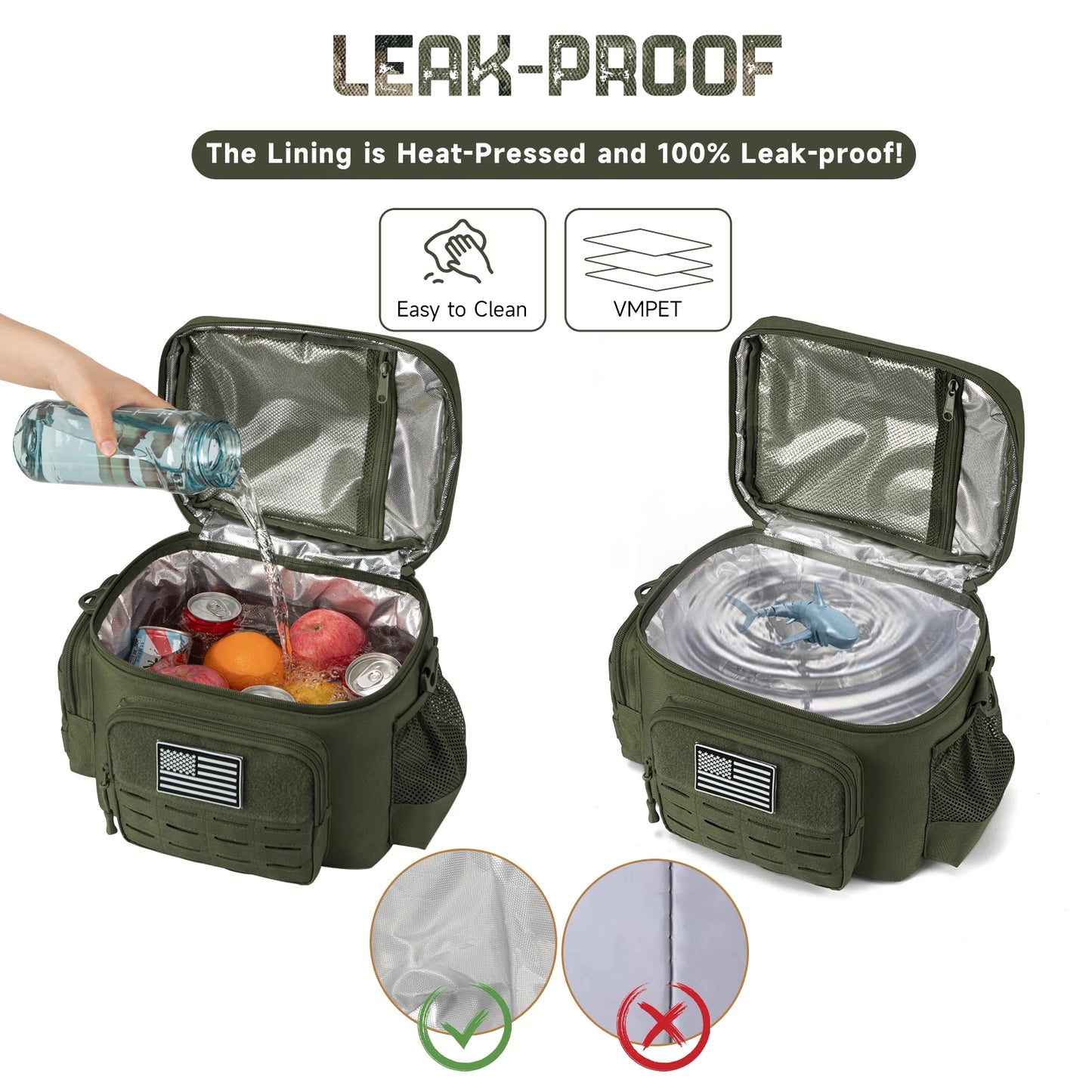 Tactical Lunch Box, outdoor Heavy Duty Lunch Bag, Insulated Thermal Cooler Bag