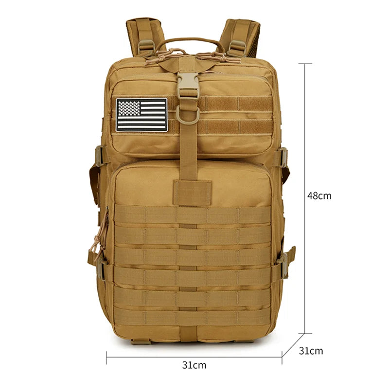 Hiking Backpack-Adjustable Shoulder Straps, Zipper Closure, Travel Hike Backpack