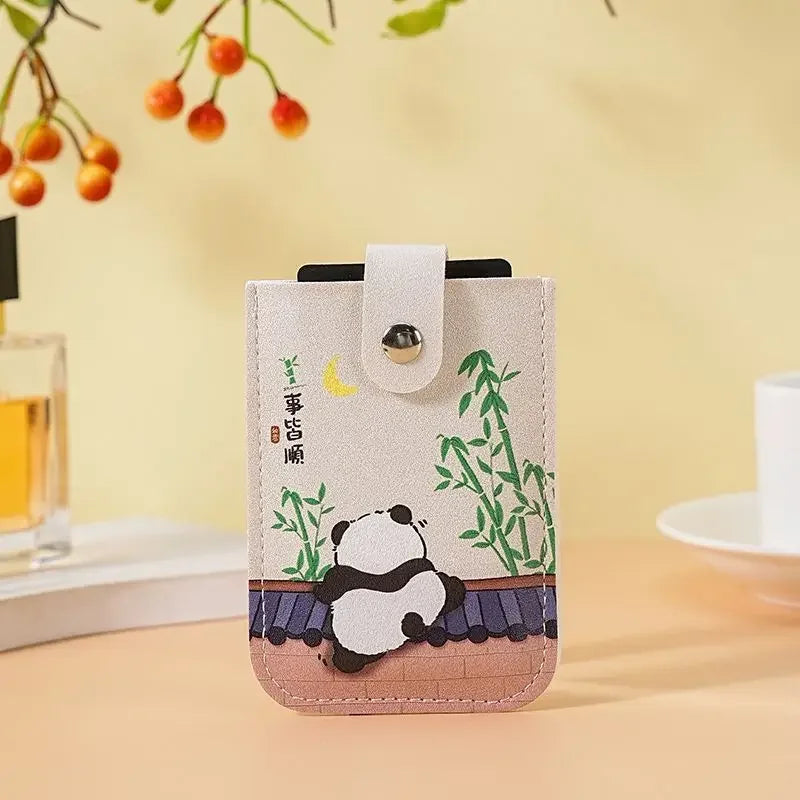 Laminated Concealed Mini Card Wallet RFID Blocking 4 Cards Pockets ID Card Holder Pull-out Type PU Leather Business Card Case