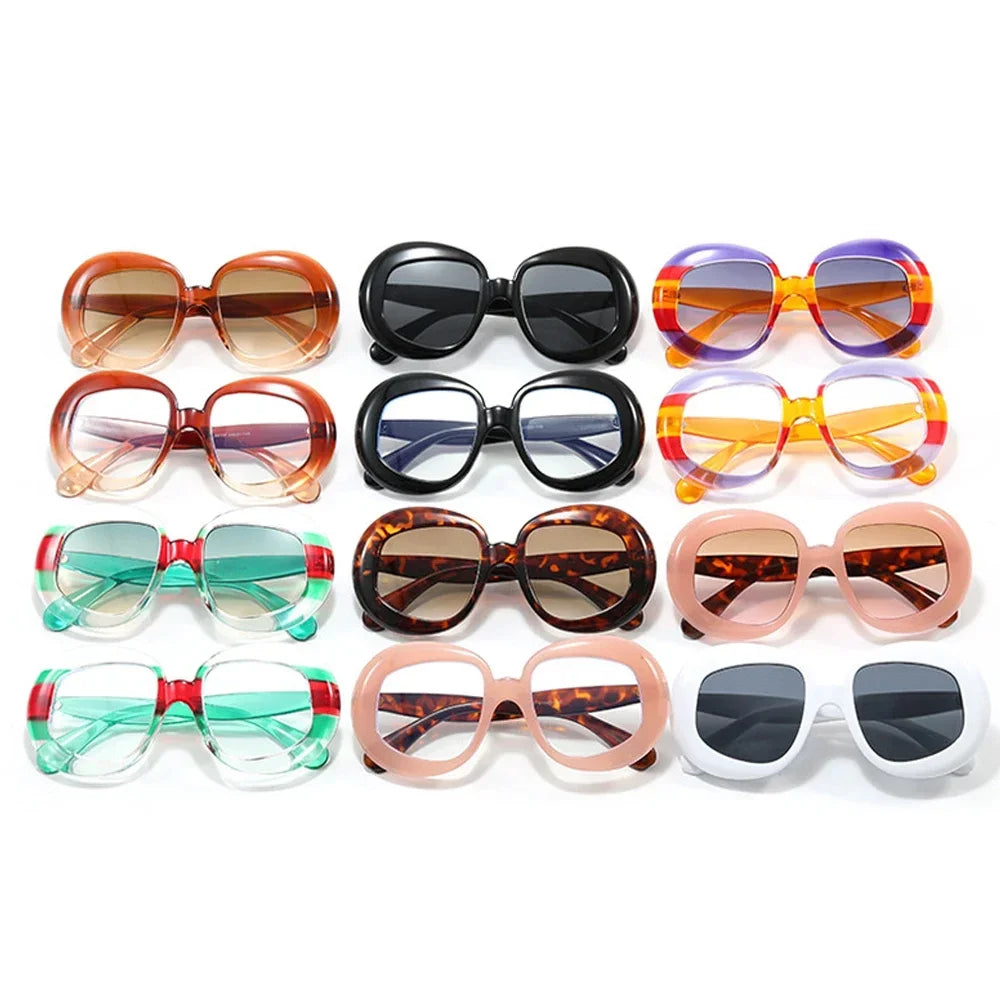JNPCXI Vintage Round Spectacle Frame Women Luxury Oval Anti Blue Light Glasses Frame Retro Fashion Men Sunglasses