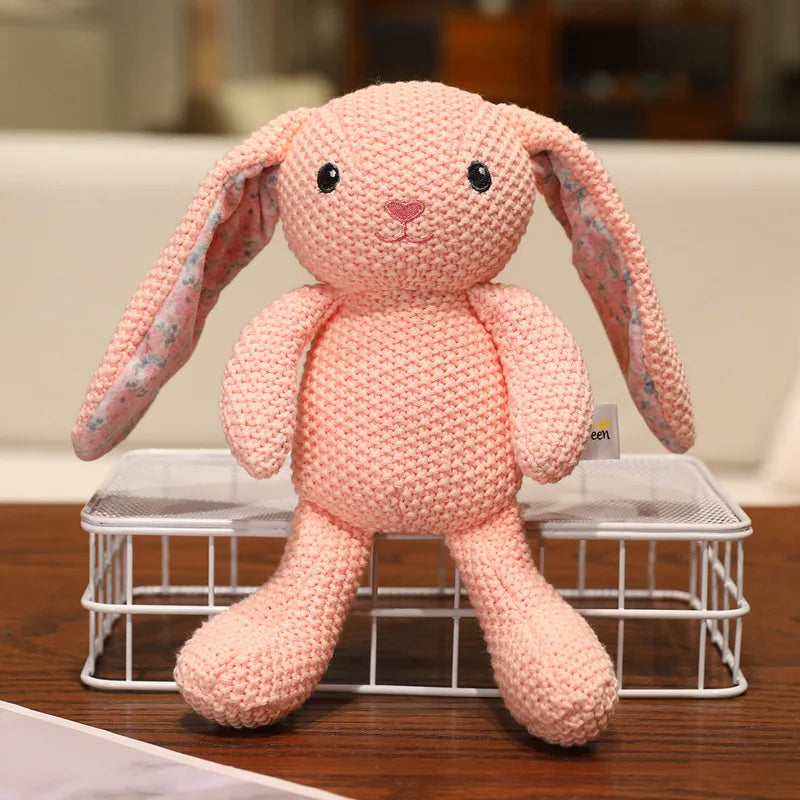 Cute Knitted Cartoon Animal Toy Stuffed Cow Cattle Fox Dinosaur Whale Shark Sitting Standing Small Appeasing Gift