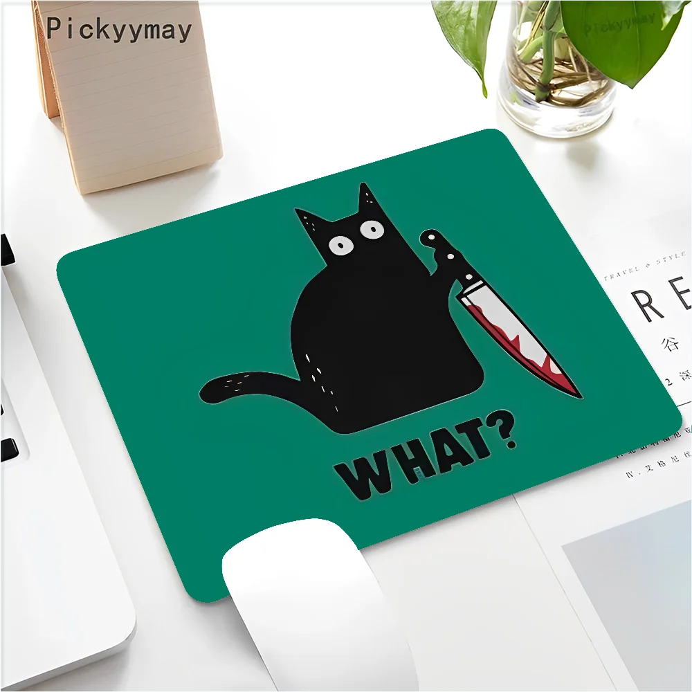 Funny Black Cat Mouse pad PC Desk Mat Table Big Mouse Pad PC Non-slip Rug z7