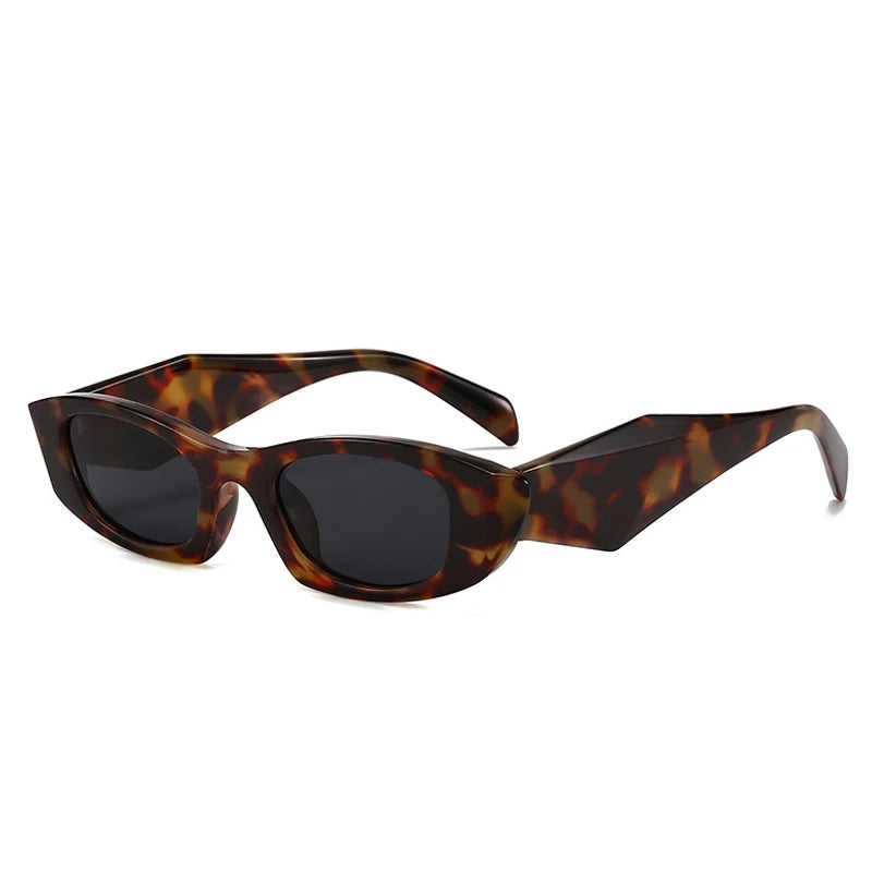 JNPCXI New Ins Popular Fashion Polygon Cat Eye Women Sunglasses Vintage Brand Designer Green Yellow Men Sun Glasses Shades UV400