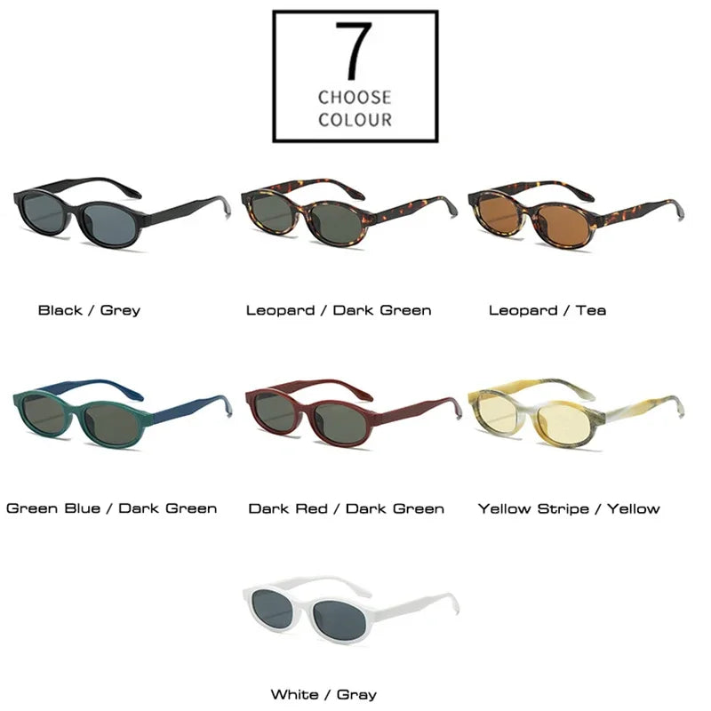 JNPCXI Oval Sunglasses Women Punk Double Color Shades UV400 Retro Men Trending Sun Glasses Clear Lens Frame