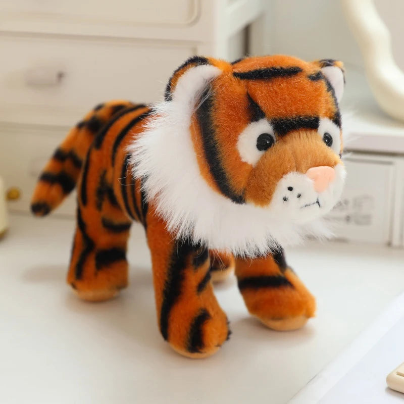 20cm Forest Standing Animals Plush Toy Cute Giraffe Lion Fox Tiger Birthday Gift  Accompany Appease Dolls Christmas pre