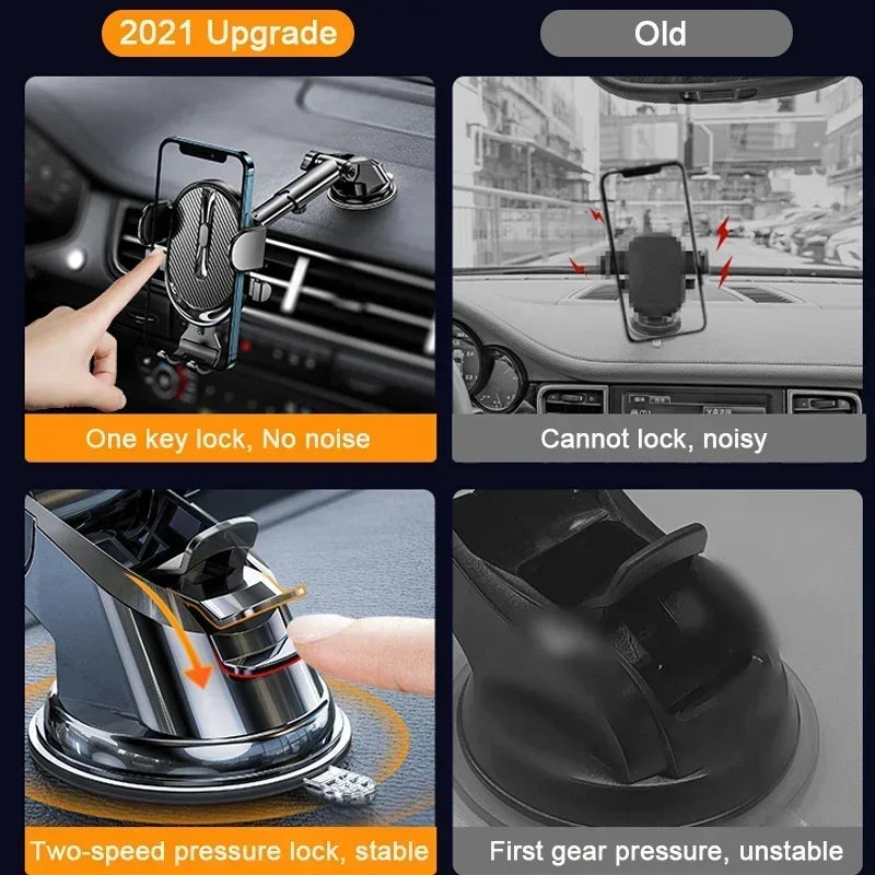 Car Phone Holder Sucker Mobile Smartphone Cellphone Bracket Tablet Vehicles Mount Stand GPS For iPhone 15 Xiaomi Huawei Samsung