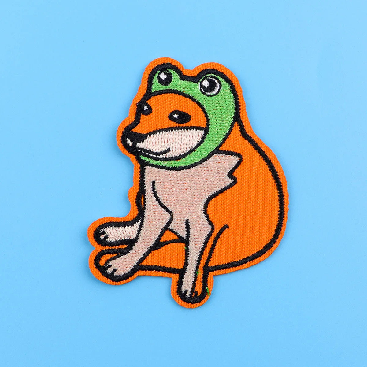 Funny Dog Embroidery Patch Cute Frog Eye Iron On Patches For Clothing Thermoadhesive Patches On Clothes DIY Sew Badges