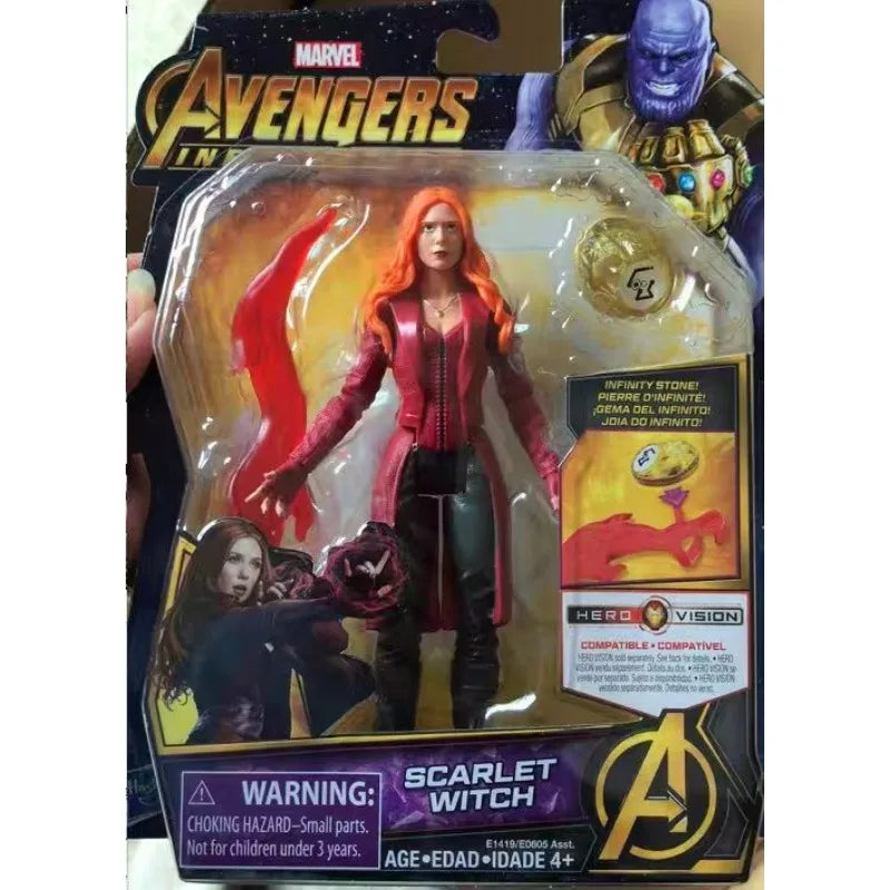 Original Hasbro MARVEL The Avengers SCARLET WITCH/Captain America/BLACK WIDOW/HULK/FALCON/ROCKET RACCOON&GROOT Anime Figure Toy