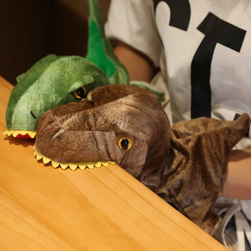 1 pc Dinosaur Plush Hand Puppets Lifelike Triceratop Tyrannosaurus Rex Hand Puppets for Kids Adults Muppets