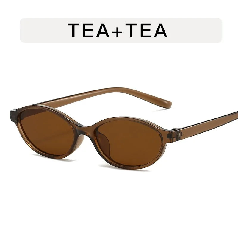 New Retro Oval Small Frame Sunglasses for Women's European and American Instagram Street Photography Sunglasses